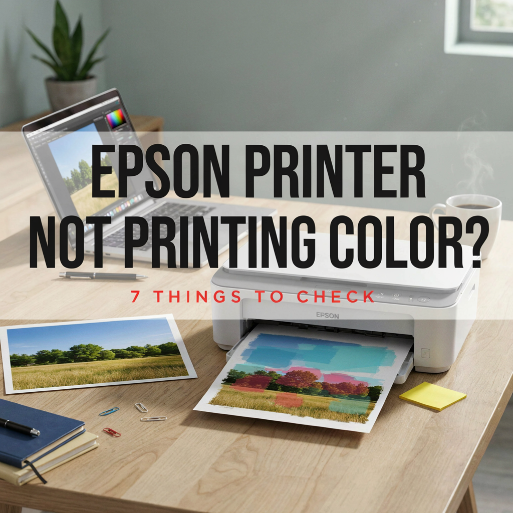 Epson printer not printing color correctly with faded and missing colors on a printed page